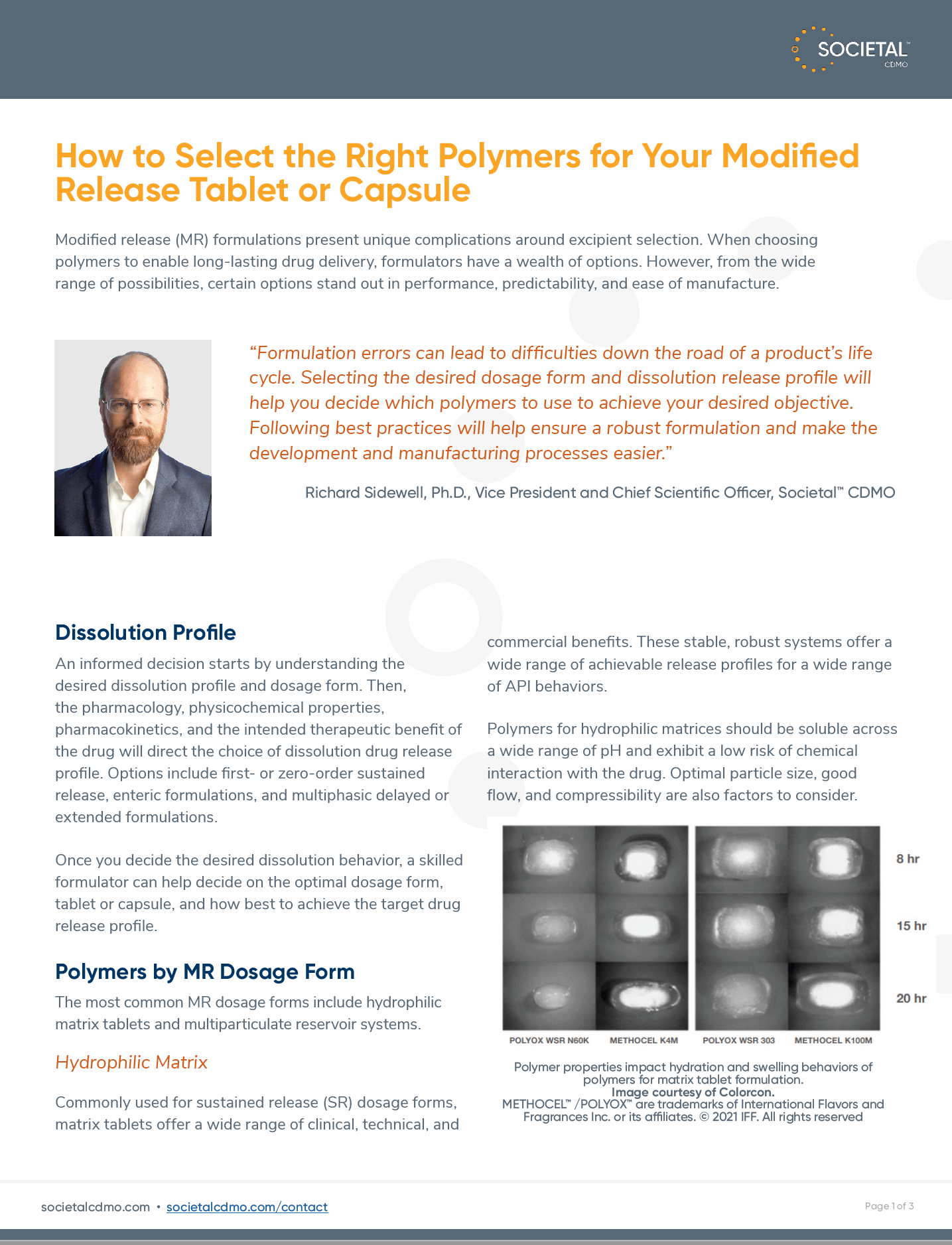 How to select the right polymers fact sheet