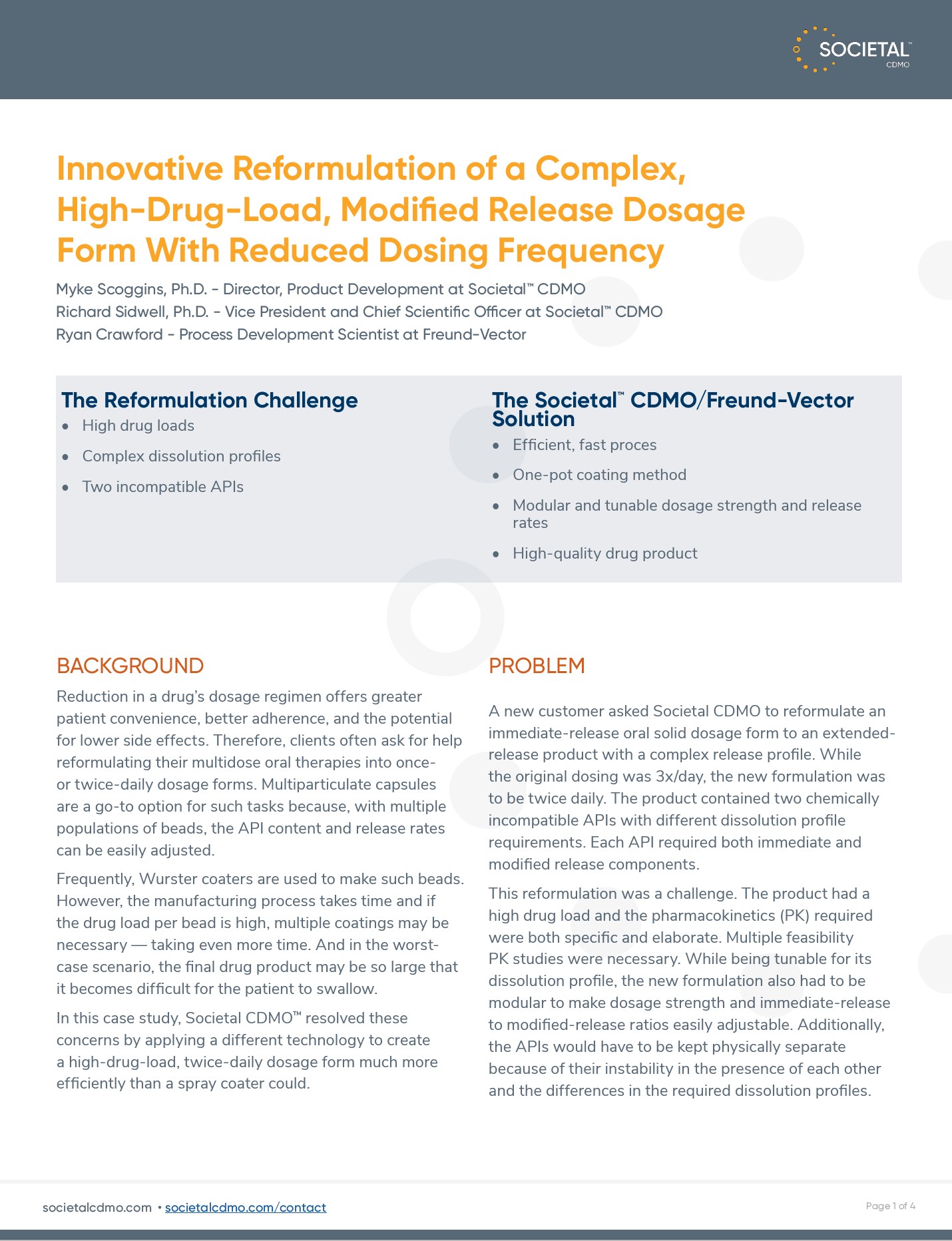 Innovative Reformulation White Paper